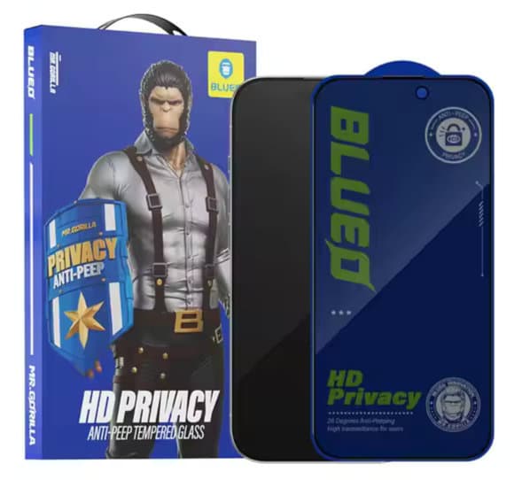 Blueo HD 3D Privacy Tempered Glass Screen Protector for iPhone for iPhone 16